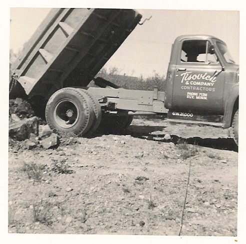 A vintage dump truck