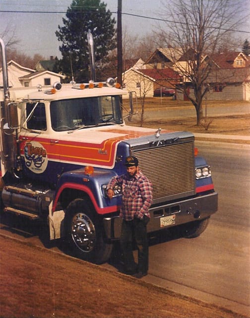 A Tisovich semi truck in the yard